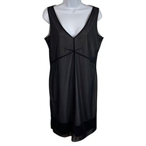 Y2K 90’s Express Vintage Slip Sheath Dress 11/12 Black Gray